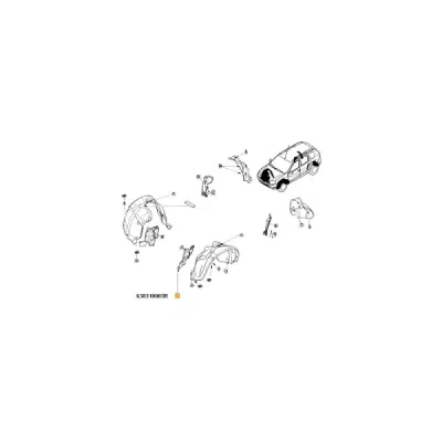 Ecran lateral pasaj roata fata stg ORIGINAL RENAULT 638310003R