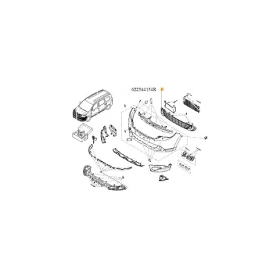 Grila radiator ORIGINAL RENAULT 62 25 441 54R