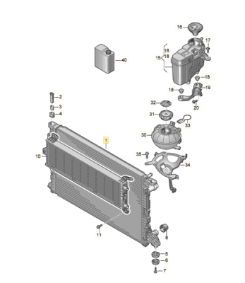 Radiator, racire motor ORIGINAL VW GROUP 8W0121251AA