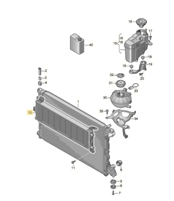 Radiator suplimentar racire motor ORIGINAL VW GROUP 4K0145804