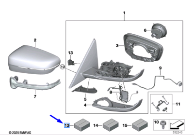 Set suruburi oglinda ORIGINAL BMW 51168498268