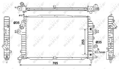 Radiator, racire motor NRF 53082