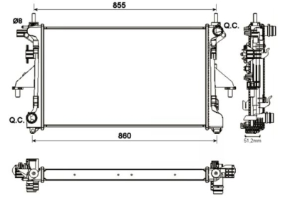 Radiator, racire motor NRF 54204