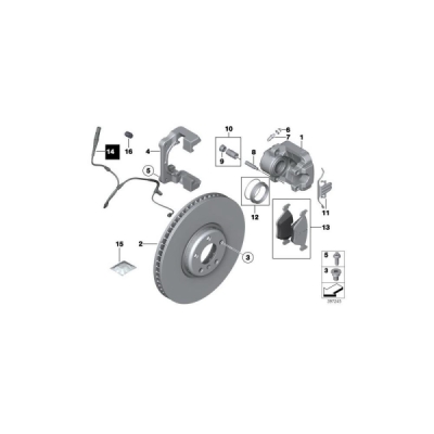 Senzor de avertizare, uzura placute de frana fata stanga ORIGINAL BMW 34356792567