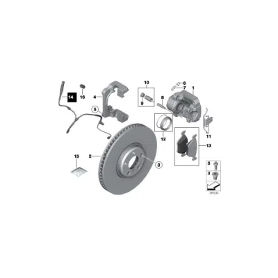 Senzor de avertizare, uzura placute de frana fata stanga ORIGINAL BMW 34356792567