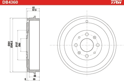 Tambur frana TRW DB4360