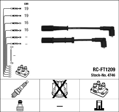 Set cablaj aprinder NGK 4746