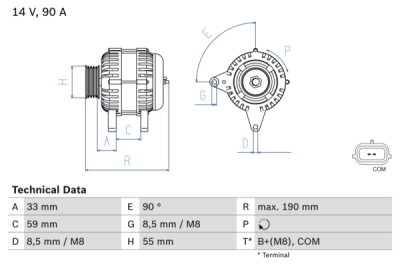 Generator / Alternator BOSCH 0 986 046 440