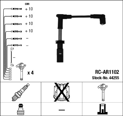 Set cablaj aprinder NGK 44255