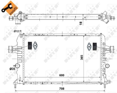 Radiator, racire motor NRF 53442