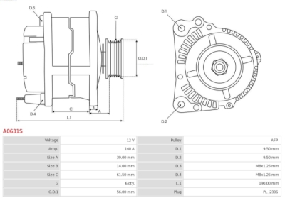 Generator / Alternator AS-PL A0631S