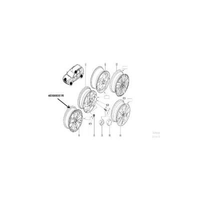 JANTA ALIAJ 16'' 6.5Jx16 5x114.3 ET50 DUSTER ORIGINAL RENAULT 403000351R
