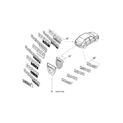 Emblema spate ORIGINAL RENAULT 8200811906
