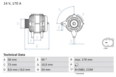 Generator / Alternator BOSCH 0 986 083 470