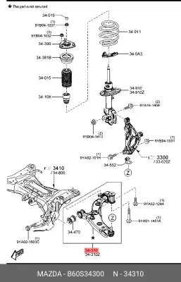 Brat, suspensie roata ORIGINAL MAZDA B60S34300G
