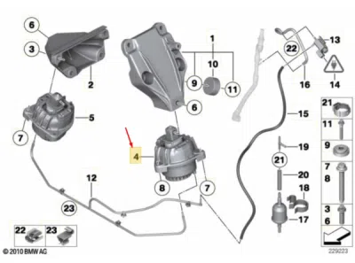 Suport motor stanga ORIGINAL BMW BM22116860233