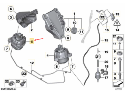 Suport motor dreapta ORIGINAL BMW BM22116860234