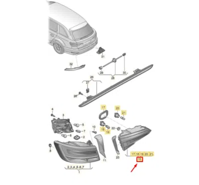 Lampa spate ORIGINAL VW GROUP 8W9945094D