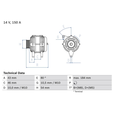 Generator / Alternator BOSCH 0 986 044 400