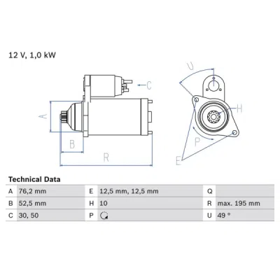 Demaror BOSCH 0 986 020 220