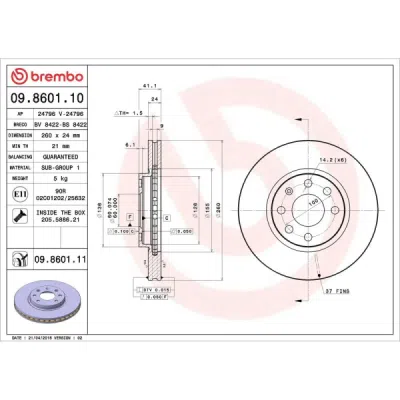Disc frana BREMBO 09.8601.11