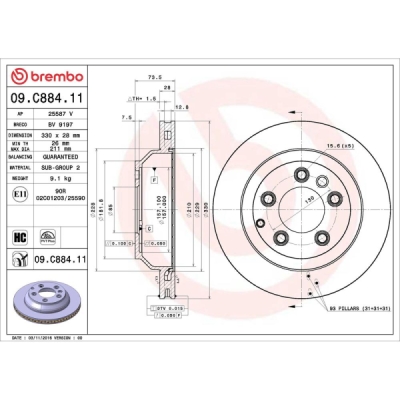 Disc frana BREMBO 09.C884.11
