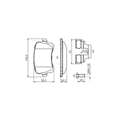 Set placute frana BOSCH 0 986 494 731