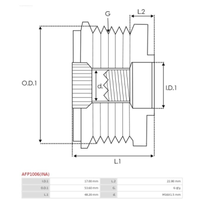 Sistem roata libera, generator AS-PL AFP1006(INA)