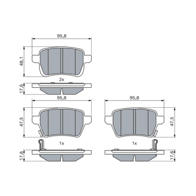 Set placute frana BOSCH 0 986 494 802