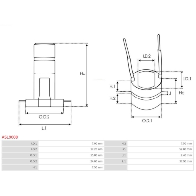 Colector, alternator AS-PL ASL9008