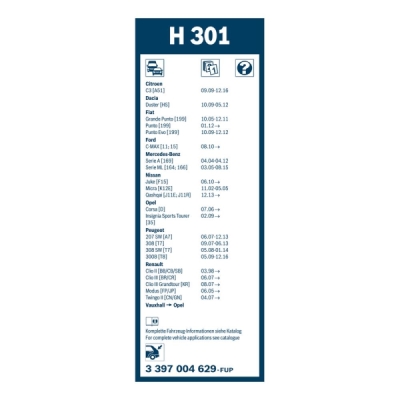 Stergator luneta Bosch H301 300 mm 3397004629