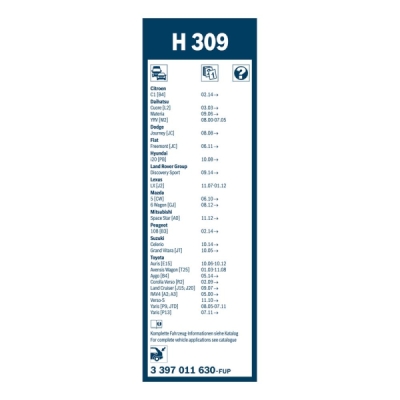 Stergator luneta Bosch H309 300 mm 3397011630