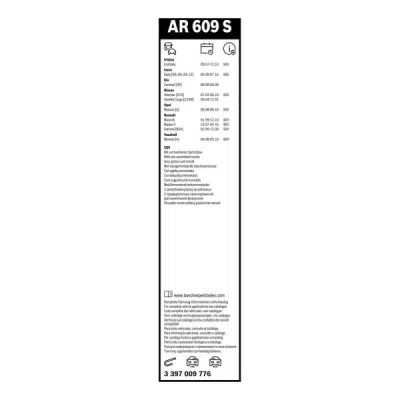 Set stergatoare parbriz Bosch Aerotwin AR609S 600/600 mm 3397009776
