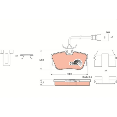Set placute frana TRW GDB1326