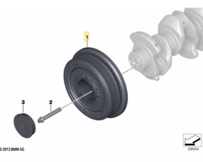 Fulie curea, arbore cotit ORIGINAL BMW 11238513539