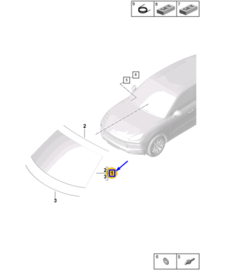 Parbriz ORIGINAL PORSCHE 9Y0845011CG