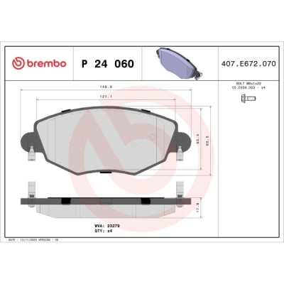 Set placute frana BREMBO P 24 060