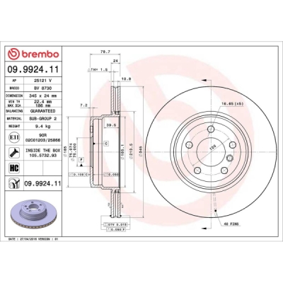 Disc frana BREMBO 09.9924.11