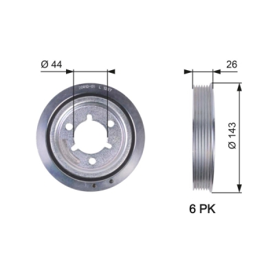 Fulie curea, arbore cotit GATES TVD1055