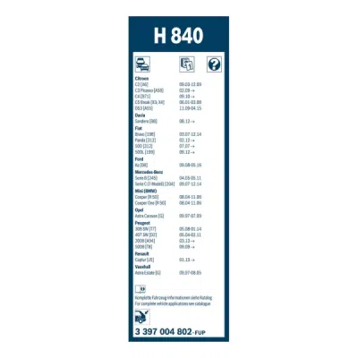 Stergator luneta Bosch H840 290 mm 3397004802