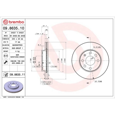 Disc frana BREMBO 09.8635.11