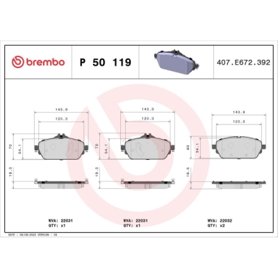 Set placute frana BREMBO P 50 119