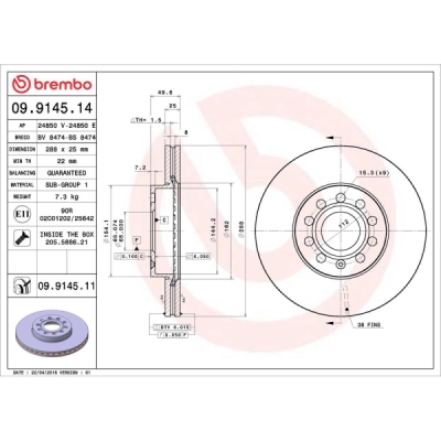 Disc frana BREMBO 09.9145.11