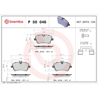 Set placute frana BREMBO P 50 046