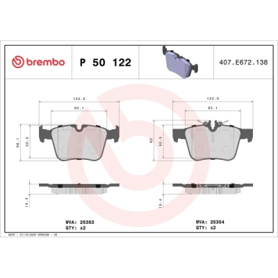 Set placute frana BREMBO P 50 122