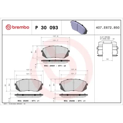 Set placute frana BREMBO P 30 093