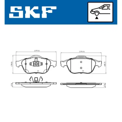 Set placute frana SKF VKBP 80263