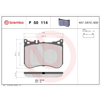 Set placute frana BREMBO P 50 114
