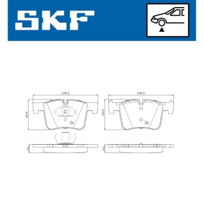 Set placute frana SKF VKBP 80103