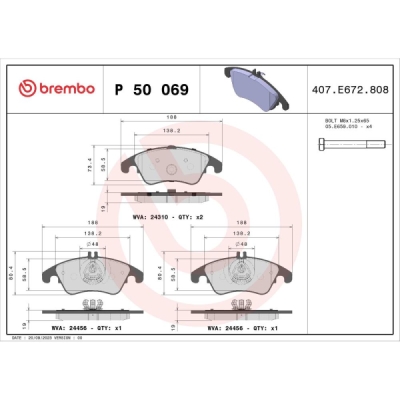 Set placute frana BREMBO P 50 069